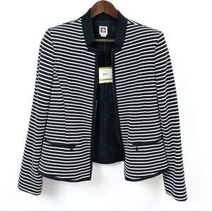 Anne Klein Zip up Striped Blazer